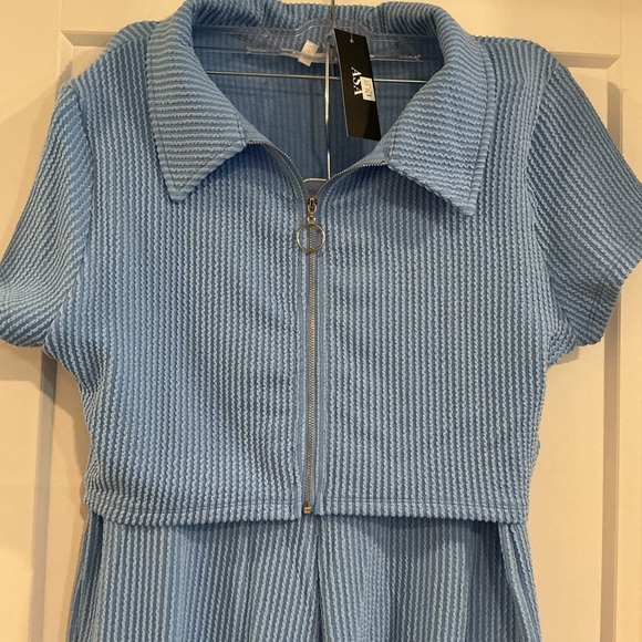 Blue Ribbed Two-Piece Set - Picture 7 of 8